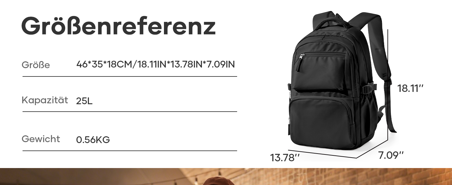 Шкільний рюкзак для підлітків: чорний, 46*35*18 см. Підходить для дівчаток та хлопців. Шкільна сумка, casual daypack, рюкзак для школи.