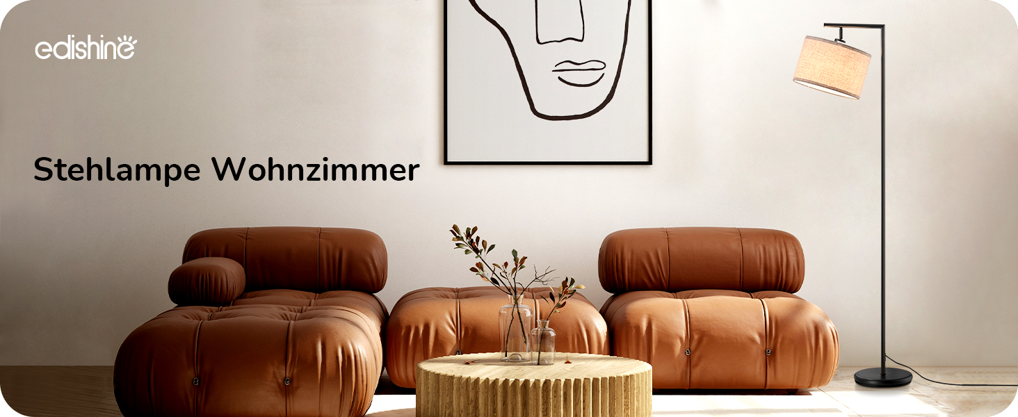 Стельова лампа EDISHINE для вітальні 160 см, аркова лампа сучасний дизайн з регульованим абажуром з льону, LED E27, чорний колір, для спальні, дитячої кімнати