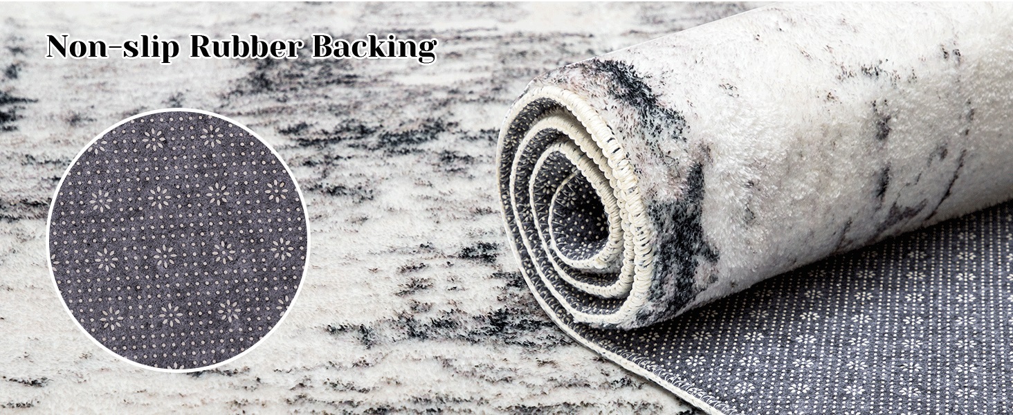 Килим для вітальні, спальні, їдальні, з антиковзаючим покриттям, м'який короткий ворс, абстрактний сірий стильний килим для легкого прибирання (160 x 200 см) (Сірий-мульти, 200 x 250 см (Прямокутний))