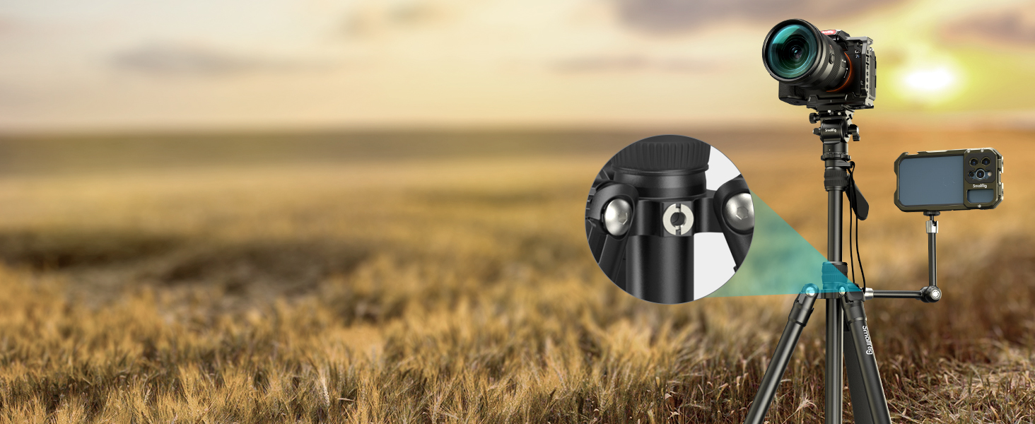 SMALLRIG 71' штатив для відео з пливним упором, алюмінієвий штатив для камери, 360° панорамний відео штатив для подорожей, регулювання висоти від 5 до 21.5 метрів, максимальне навантаження 15 кг, навантаження на пливний упор 3 кг, CT180 – 3760B