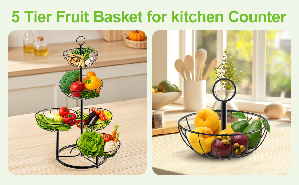 Багатоярусна підставка для фруктів та овочів - металева етажерка для кухні