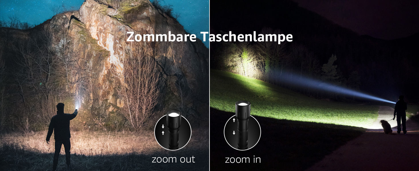 LED ліхтарик Lepro LE2050: надпотужний, з кліпсою, 5 режимів, Zoom, водонепроникний, для кемпінгу, риболовлі, туризму, подарунок (2 шт.)