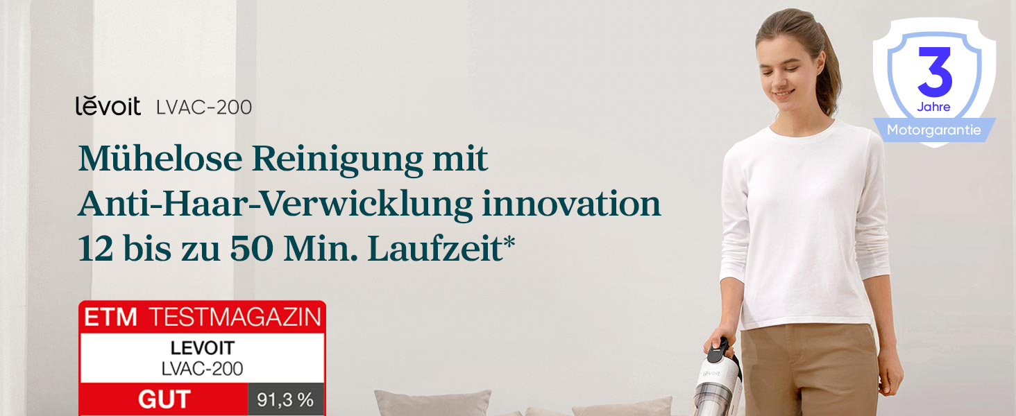 Бездротовий пилосос Levoit LVAC-200: 4-в-1, для дому та авто, фільтрація 99.9%, видалення шерсті тварин