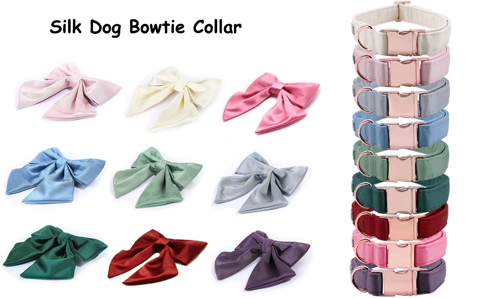 Елегантний ошийник для собак Lionet Paws з краваткою - комфортний шовковий ошийник знімною краваткою для маленьких собак, обхват шиї 25-40 см, білий (1 шт.)