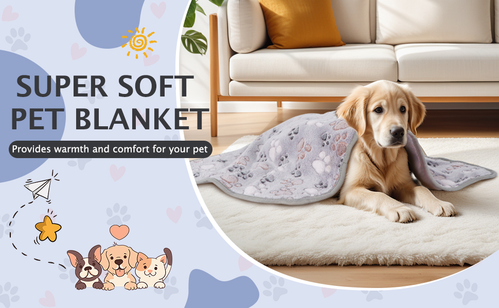 М'яка флісова ковдра для собак та котів BVAGSS, 6 шт., 60 x 40 см, блакитна