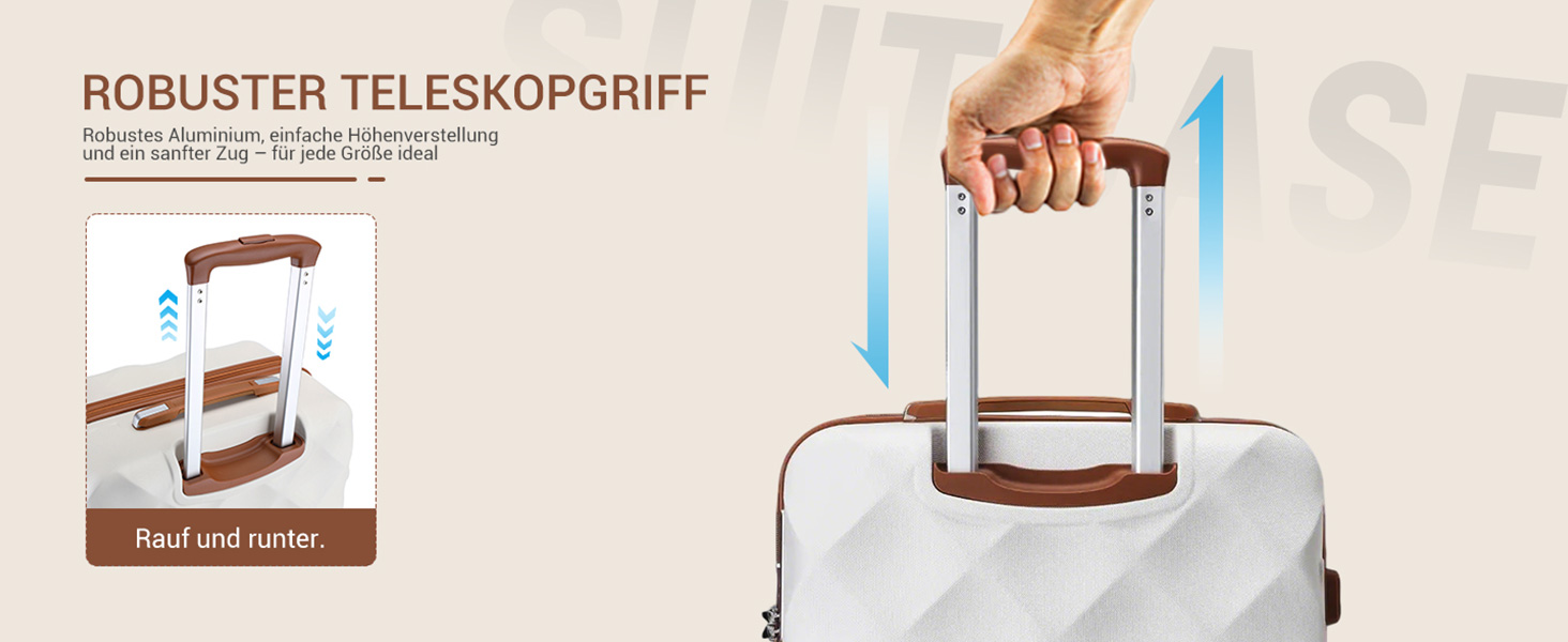 Чемодан British Traveller Groß 74.5 см, 91 л: Легкий валіза з ABS+PC, TSA-замок, 4 колеса, Кремовий