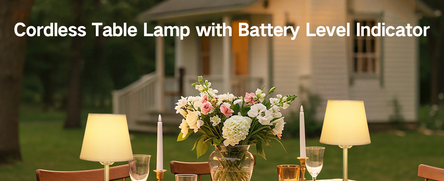 Акумуляторна LED настільна лампа OUTON з зарядкою та димером, 3 кольори світла, 4000mAh, до 60 год роботи, золота - 1 шт.