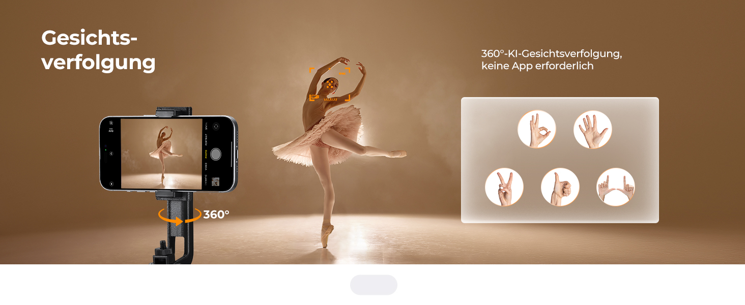 Штатив K&F Concept Smart Series з кільцевою світлодіодною лампою, 1.8 м, алюмінієвий, з функцією відстеження обличчя, сумісний з iPhone/Samsung/Android та DJI/Insta Sport Cameras