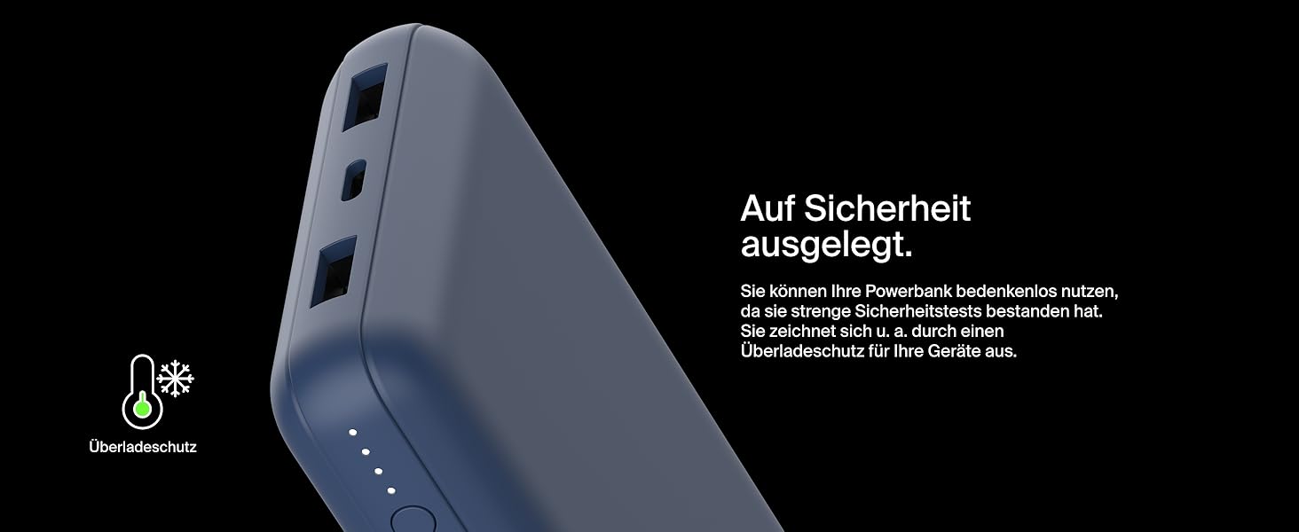 Powerbank Belkin 20000mAh з USB-C та USB-A, 20K, блакитний - для iPhone, Galaxy, Pixel, iPad, AirPods та інші пристрої