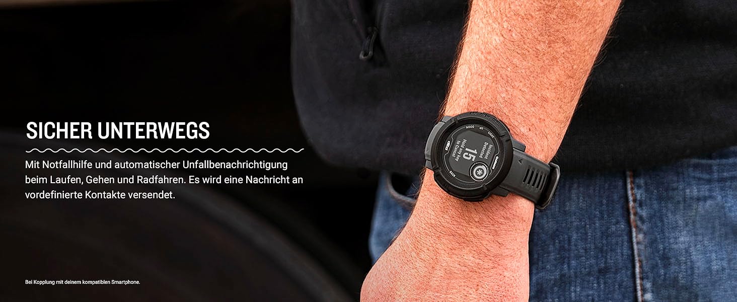 Garmin Instinct 2 Solar – смарт-годинник з GPS, сонячною зарядкою, 45 мм, сірий, для спорту та фітнесу