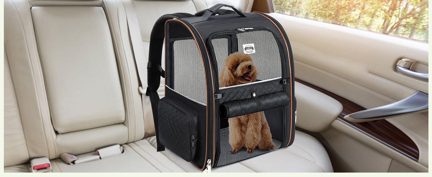 Рюкзак-переноска для котів Hunderucksack, 2-в-1, до 8 кг, розширюваний, чорний