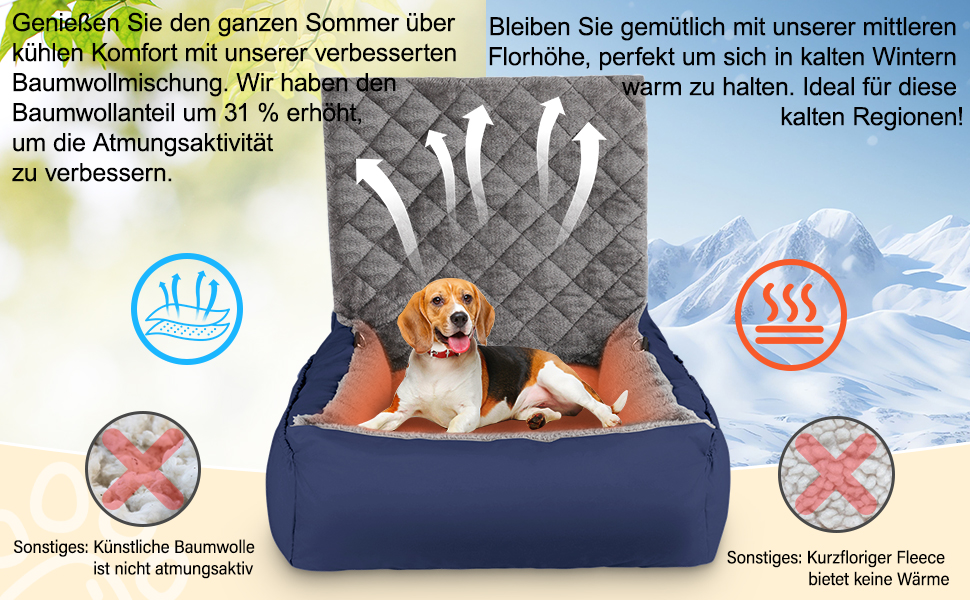 Автокрісло для собак SIVEIS – м'яке ліжко з кишенькою, захист від подряпин, з ременем безпеки