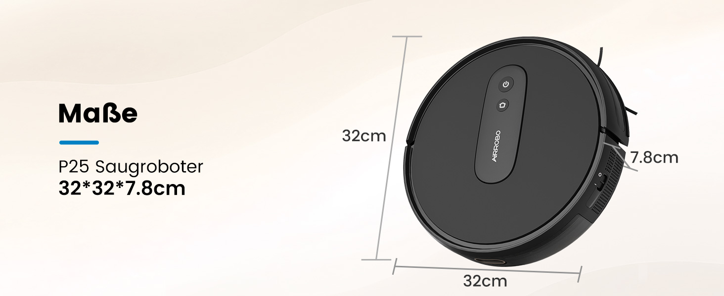 Робот-пилосос AIRROBO P25: потужність 2800 Pa, для твердих поверхонь та килимів, керування через додаток, 120 хв роботи, з пультом дистанційного керування (чорний)