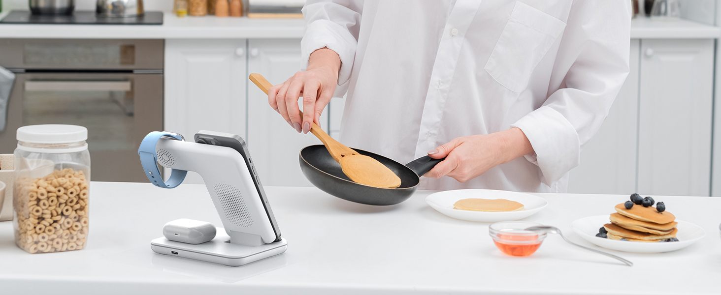 Бездротова зарядка 3-в-1 для Apple iPhone, Apple Watch та AirPods (біла)