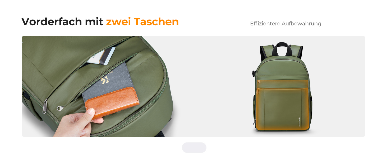 Рюкзак для камери K&F CONCEPT: компактний, легкий, з захистом від дощу, для DSLR/SLR, зелений, з імітацією шкіри