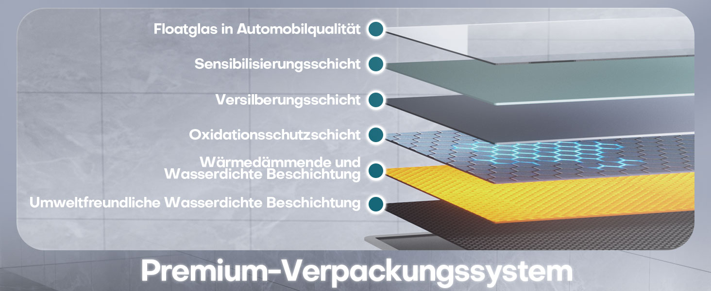 Дзеркало для ванної кімнати HySail з підсвічуванням, 5 мм, висока роздільна здатність, срібне покриття, 3 колірні температури та регульована яскравість, настінне дзеркало з сенсорним вимикачем та функцією проти запотівання (3 кольори + регулювання яскравості, 100 x 60 см)