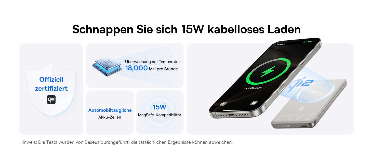 Power Bank Baseus Picogo AM41: Тонкий Qi2 Magsafe павербанк 15W, PD 27W, 10000mAh, USB-C, для iPhone 17/16/15/14/13/12 (Титановий)