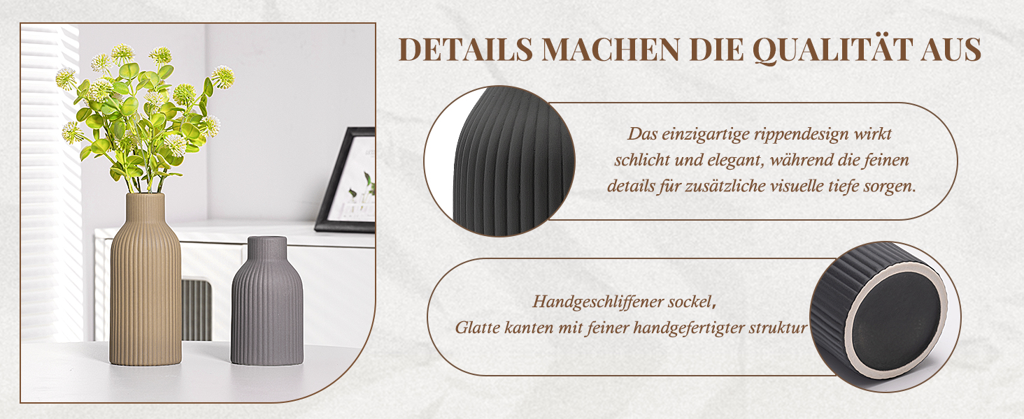 Керамічні вази 3 шт., Сучасний мінімалізм, декор для дому, вази для пампасних трав, вітальня (Хакі/Чорний/Сірий)