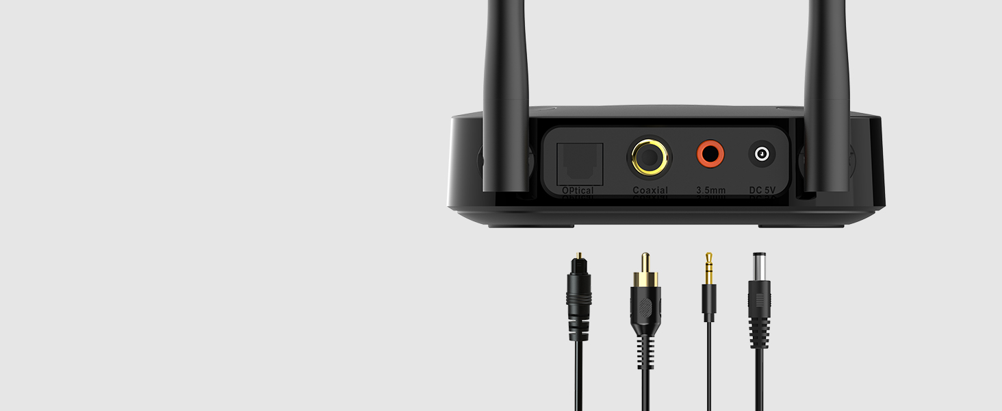 1Mii Bluetooth 5.1 Аудіо Адаптер з Низькою Затримкою aptX, 3D Surround, Підтримка RCA/3.5mm/Coaxial для Підсилювачів та Колонок