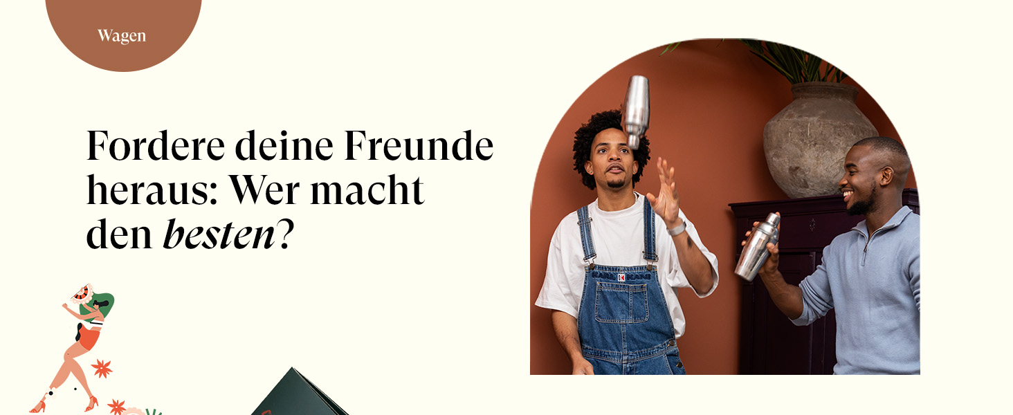 Коктейльний набір Cocora Martini-Set 8 предметів з нержавіючої сталі: шейкер, келихи для Мартіні, книга рецептів, подарункова упаковка (Чорний)