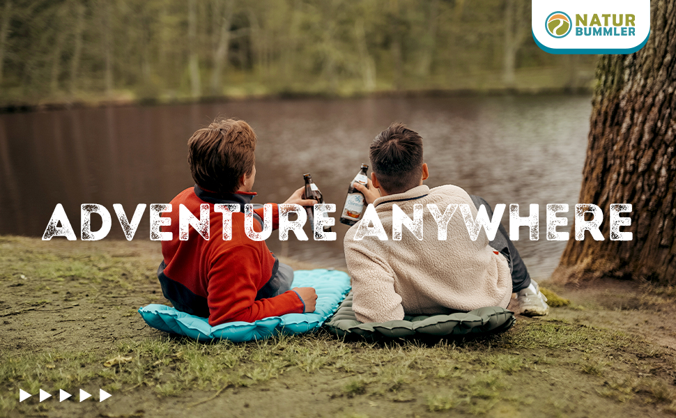 NATURBUMMLER® Ultralight Inflatable Sleeping Pad - Cloud Nap+ Camping Mat - Hiking, Trekking, Festival & Travel - Weatherproof & Foldable - 195x56cm