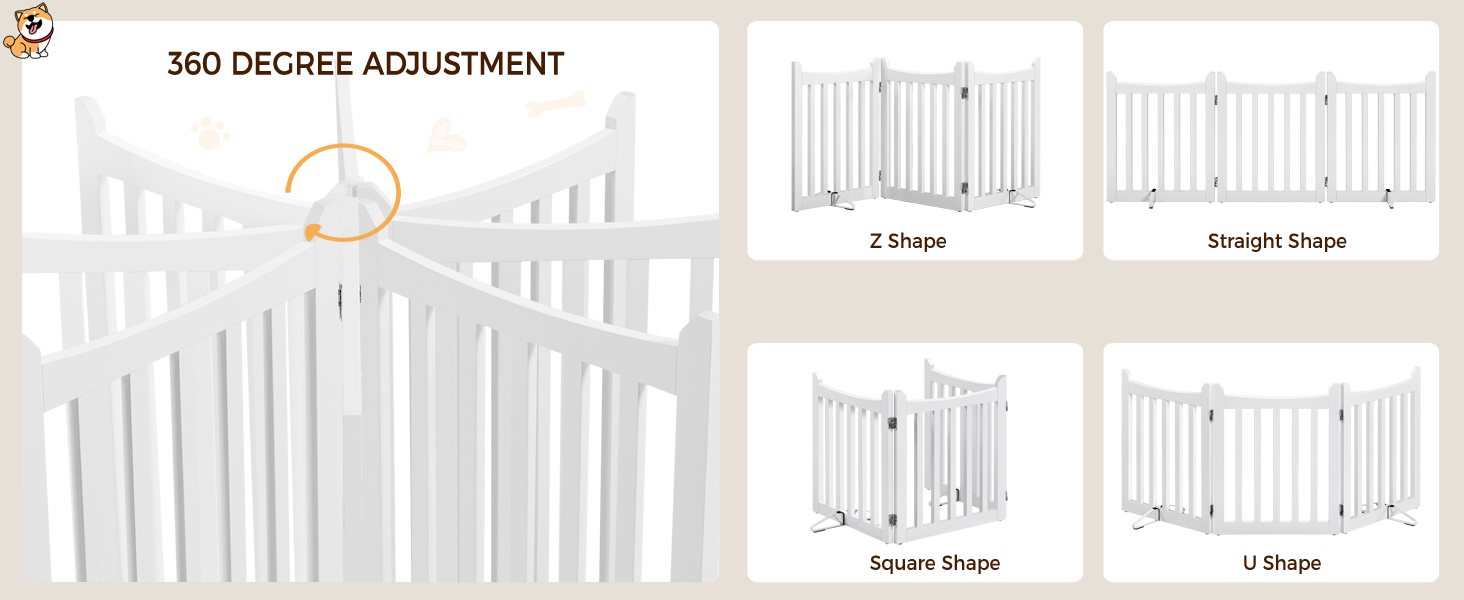 Захисне огорожа для собак Yaheetech, 60,5 x 151,5 см, 3 панелі, біла