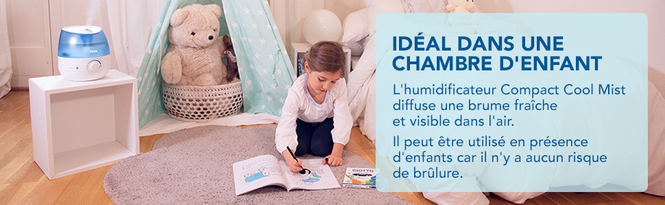 Зволожувач повітря Vicks Mini Cool Mist Ultraschall VUL525 - компактний, тихий, для сну, кашлю та застуди