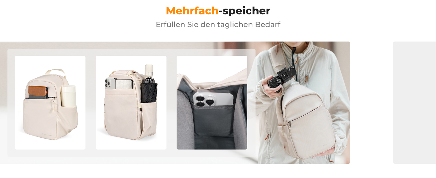 Сумка для камери K&F CONCEPT: зручна та водонепроникна сумка-рюкзак для DSLR/SLR камер, 5 літрів, білий колір