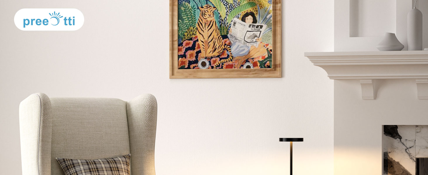 LED настільна лампа бездротова, акумуляторна, торшера з сенсорним керуванням, диммування, 3 колірні температури, регулювання яскравості, для спальні, кафе, чорного кольору, 1 шт.