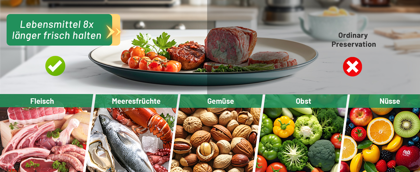 Вакуумний пакувальник Raycial: комплект з пакетами, для сухих та вологих продуктів, герметизатор харчових продуктів, компактний, автоматичний, чорний