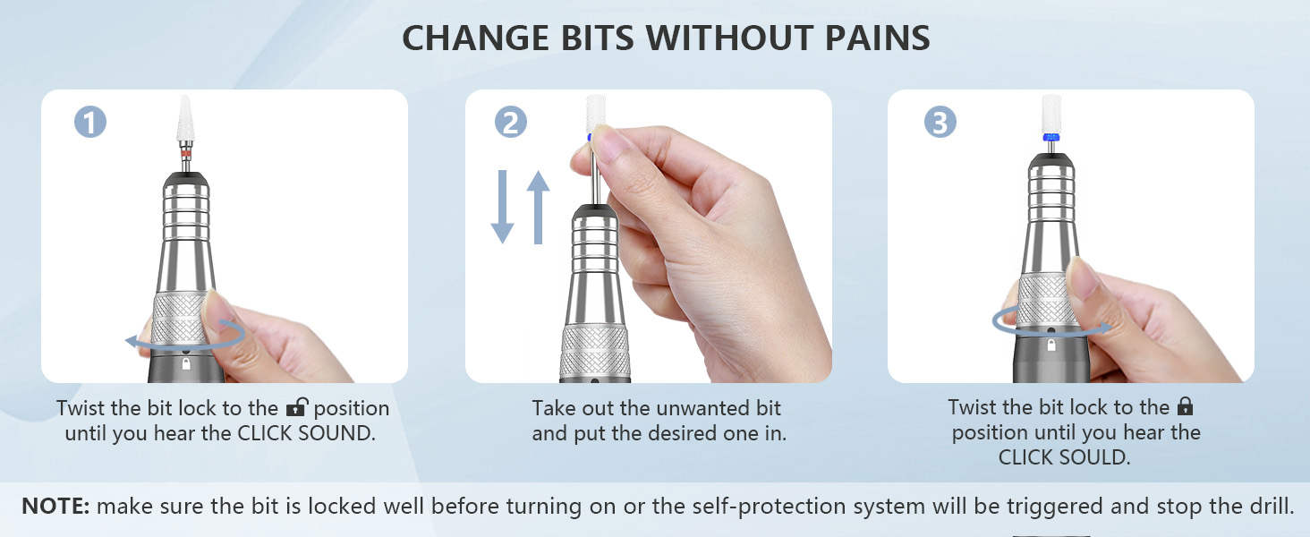 Електрична машинка для манікюру та педикюру Kredioo бездротова, 35000 об/хв з 6 насадками для видалення кутикули, шкарлагу, акрилу та гелю