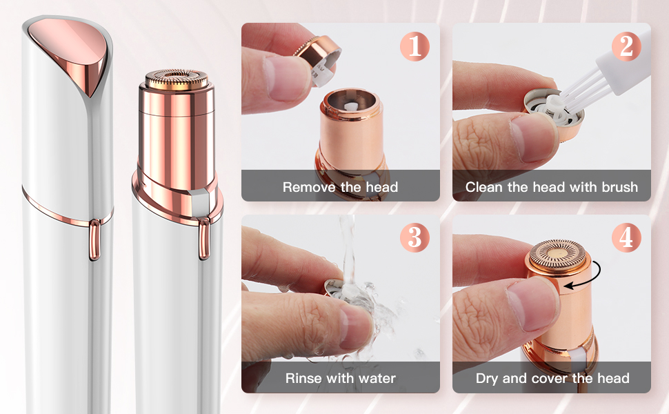 Електричний пристрій для видалення волосся на обличчі для жінок з LED-підсвічуванням, безболісний тример для обличчя, тіла, губ та підборіддя, білий