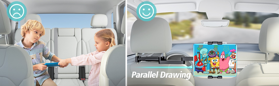 Тримач для планшета в авто, універсальний, висувний, для iPad, iPhone, Samsung Galaxy Tab, Switch (4.7-13 дюймів)