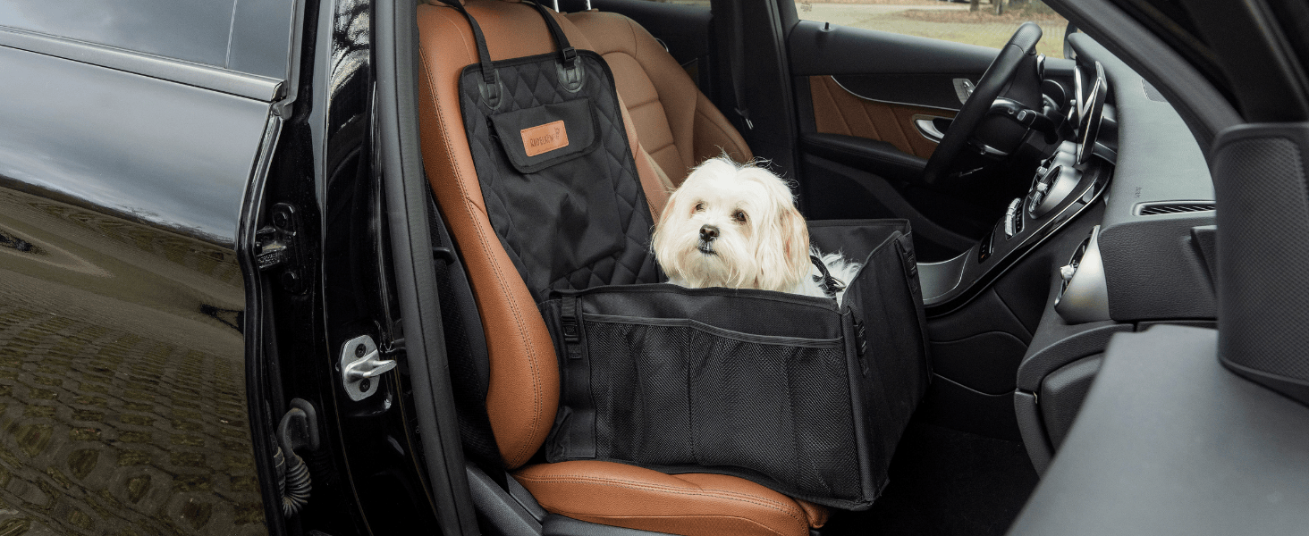 Автокрісло для собак Rudelkönig: водонепроникний кошик для собак середніх та маленьких порід, чорного кольору, розмір L