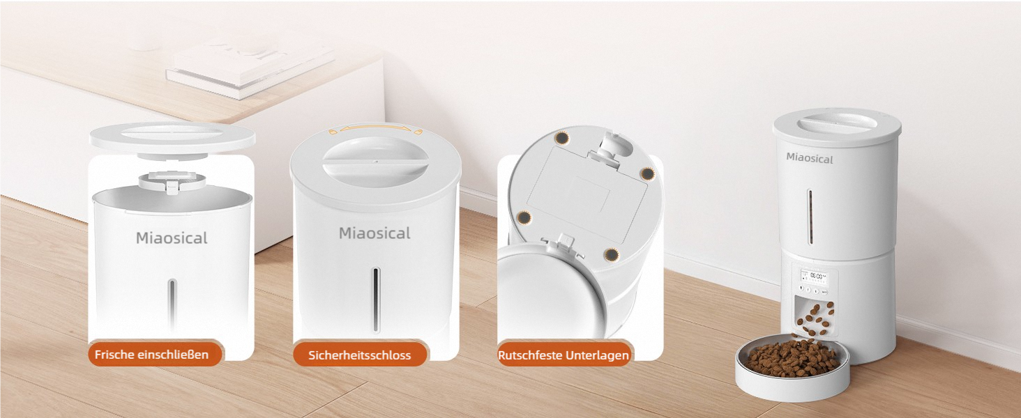 Автомат годування котів 4.2L з програмуванням, з окремою мискою з нержавіючої сталі