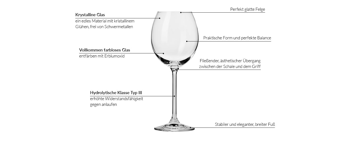 Набір склянок Krosno Rot Venezia 350 мл (6 шт.) | Стійке до миття в посудомийній машині скло, без свинцю