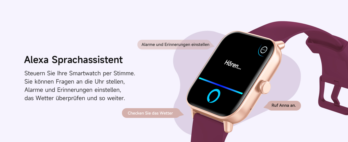 Смарт-годинник Herren Damen з функцією дзвінків, фітнес-трекер з WhatsApp та Alexa, монітор серцевого ритму та сну, 120+ спортивних режимів, IP68 водонепроникний, сумісний з Samsung/Android/iOS (1.8