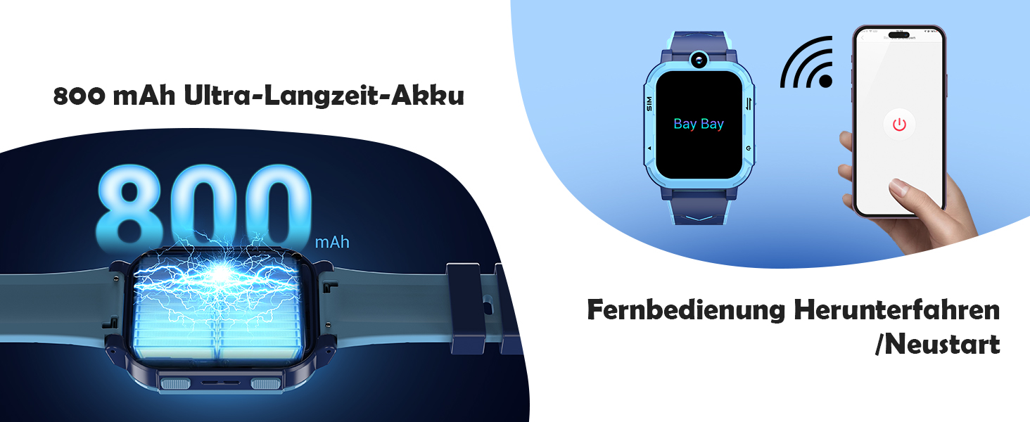 Дитячий розумний годинник Blackview з SIM-картою, GPS-трекером, SOS-кнопкою та функціями 4G (блакитний)