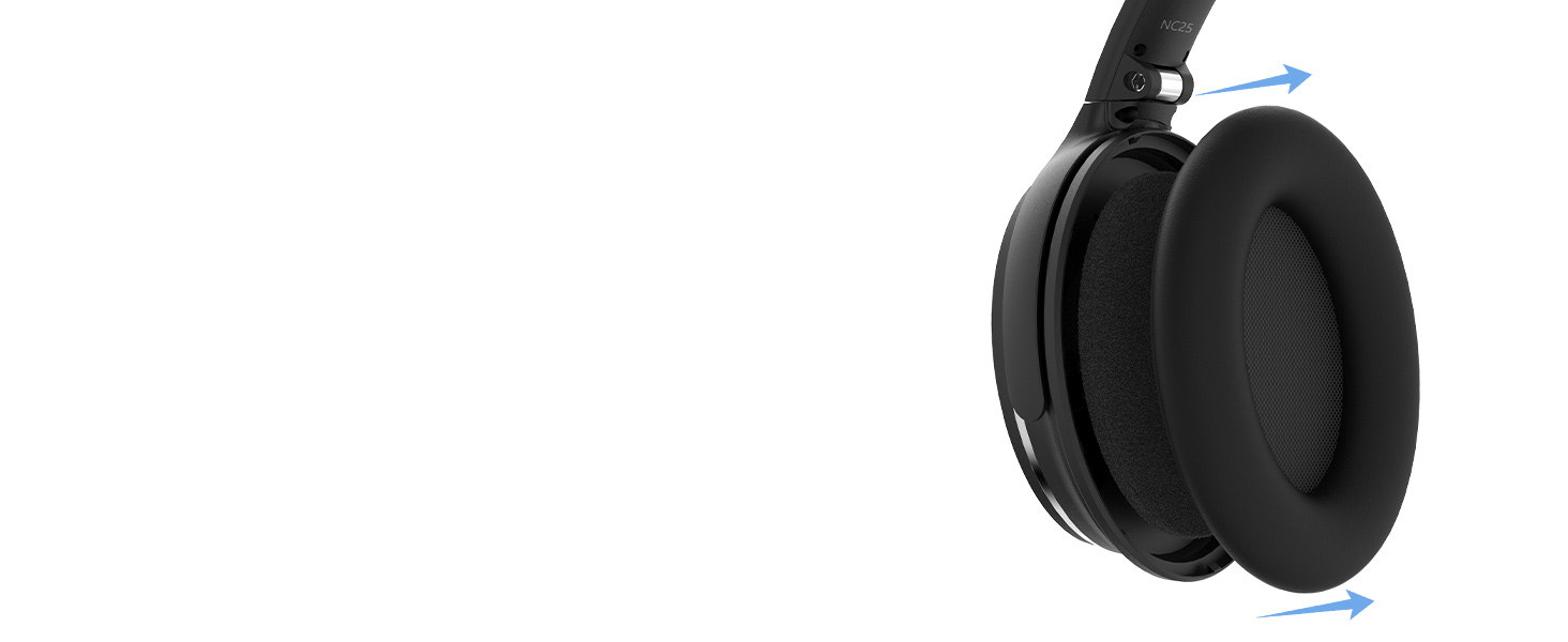 Бездротові навушники з активним шумозаглушенням Srhythm NC25, Bluetooth, Hi-Fi звук, глибокий бас, NFC, вбудований мікрофон, чорні
