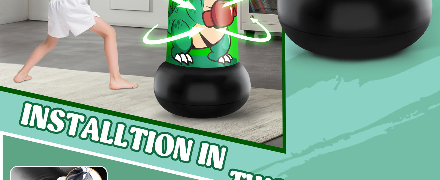 Надувний боксерський мішок JUOIFIP 120 см для дітей. Підходить для MMA, карате, таеквондо, збірка енергії