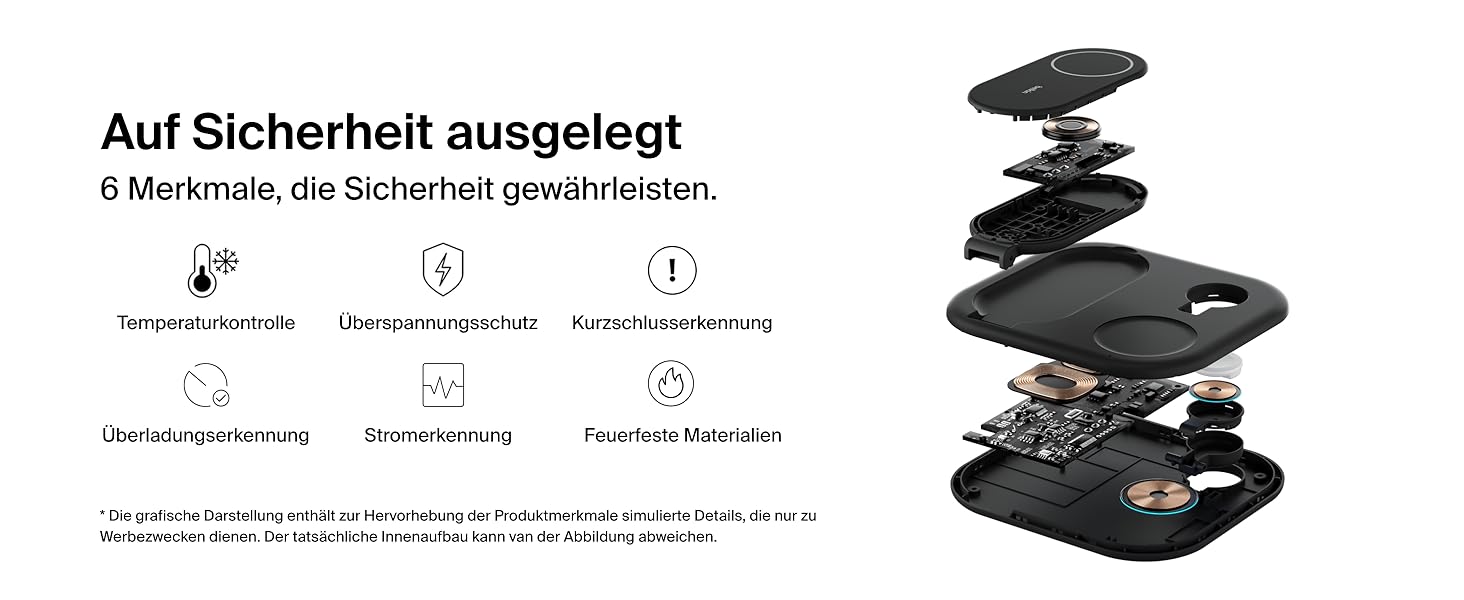 Зарядний пристрій Belkin BoostCharge 3-в-1 з підтримкою MagSafe Qi2, 15 Вт, складаний підставка для iPhone, Apple Watch, AirPods, з адаптером живлення – Чорний