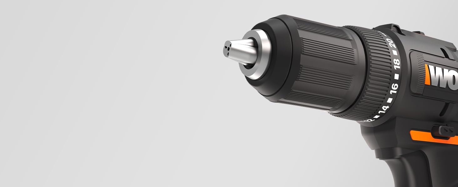 Акумуляторний дриль-шуруповерт WORX WX108 20V – універсальний інструмент для свердління та закручування, 20+1 момент затягування, 40Nm, 13мм патрон, 2 x 2Ah акумулятори, зарядний пристрій