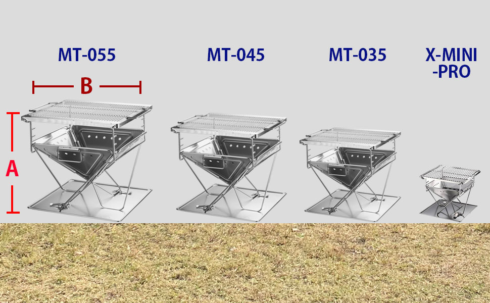 Портативний гриль-мангал з нержавіючої сталі CAMPINGMOON 50,8 см з сумкою