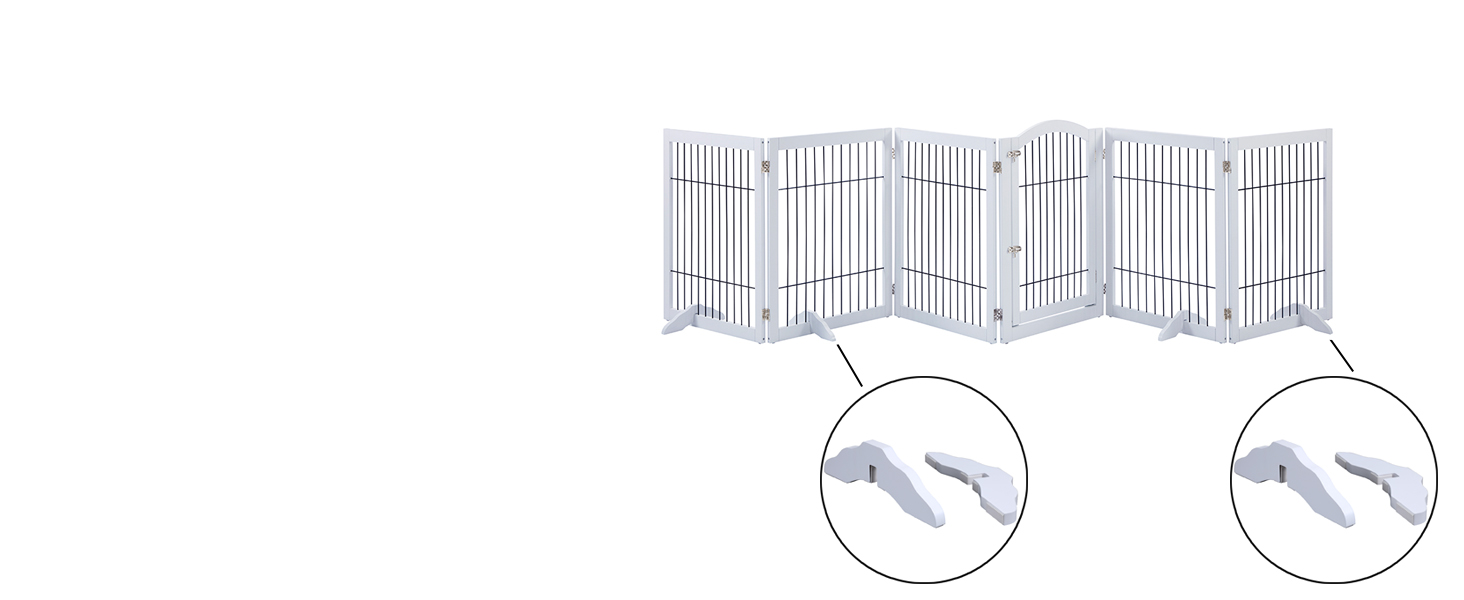 Захисне металеве ґратка для камінів Unipaws, огорожа для собак, 6 панелей, без свердління, для цуценят, 4 ніжки, білий колір
