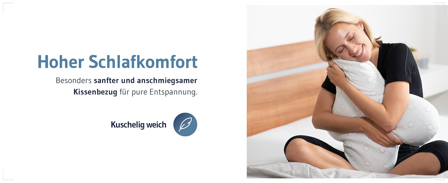 Ергономічна подушка для сну на боці ACAMAR (Memory Foam) з терморегулюючим чохлом, форма метелика, біла
