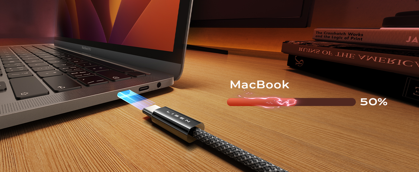 Набір USB-C кабелів LISEN 60W (4 шт.): 0.5м, 1м, 1м, 2м. Підтримка PD 3.0. Сумісний з iPhone, Switch, Samsung, Pixel, MacBook, iPad, Xiaomi. Чорний.