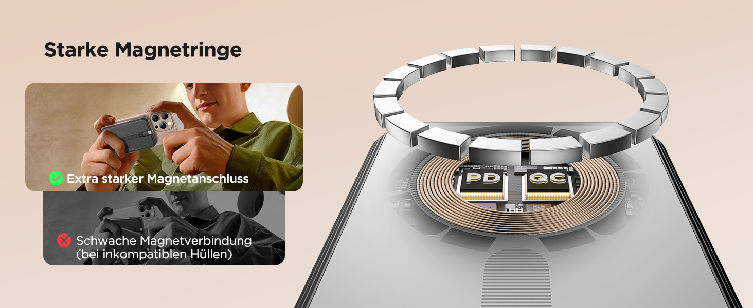 Портативний зарядний акумулятор Powerbank MagSafe 10000mAh з бездротовою зарядкою, USB-C, для iPhone, AirPods (Чорний)