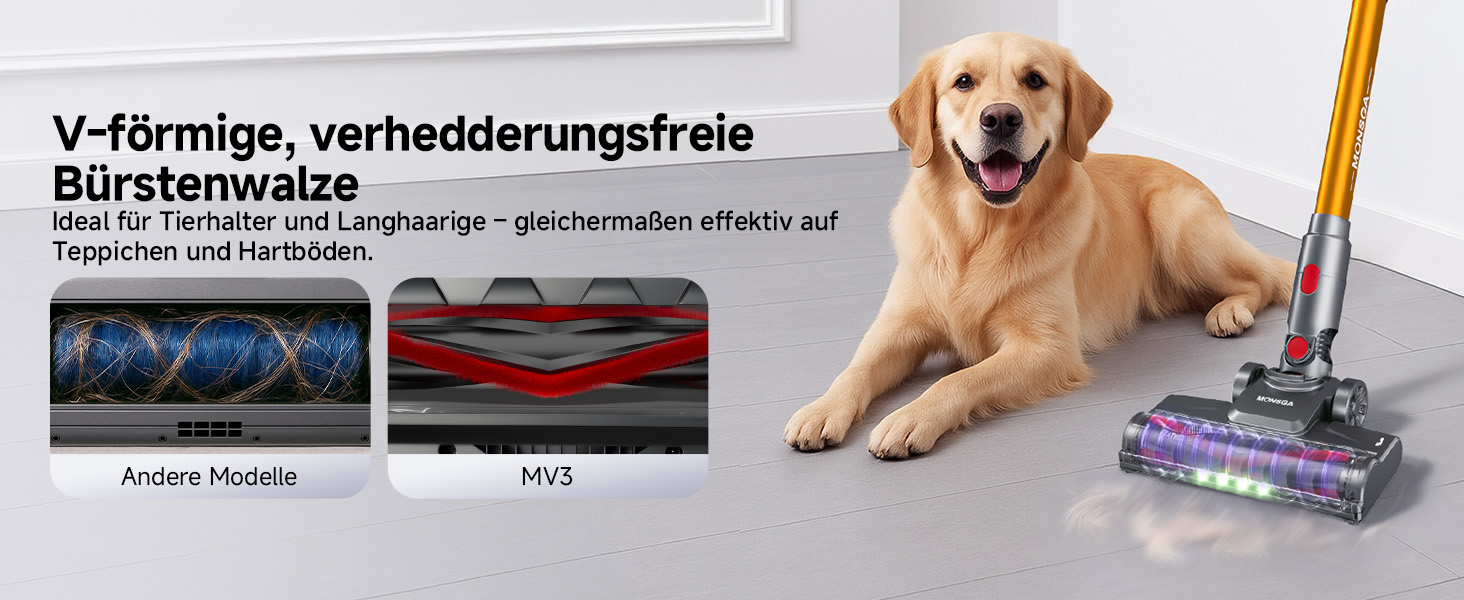 MONSGA Бездротовий акумуляторний пилосос з дисплеєм, 45000Pa, 50 хвилин роботи, антизаплутана щітка, самостійна парковка, док-станція на стіні, 8-шарова фільтрація, безщітковий двигун, для твердих поверхонь, килимів, шерсті тварин, авто