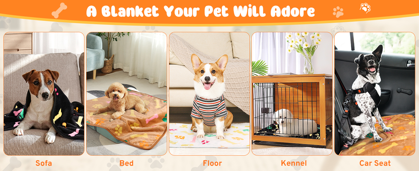 3 штуки флісові підстилки для собак - миючі, ідеальні для диванів та ліжок, підстилка для маленьких та середніх собак, котів, цуценят, захист дивану, (різні кольори, 104x76 см)