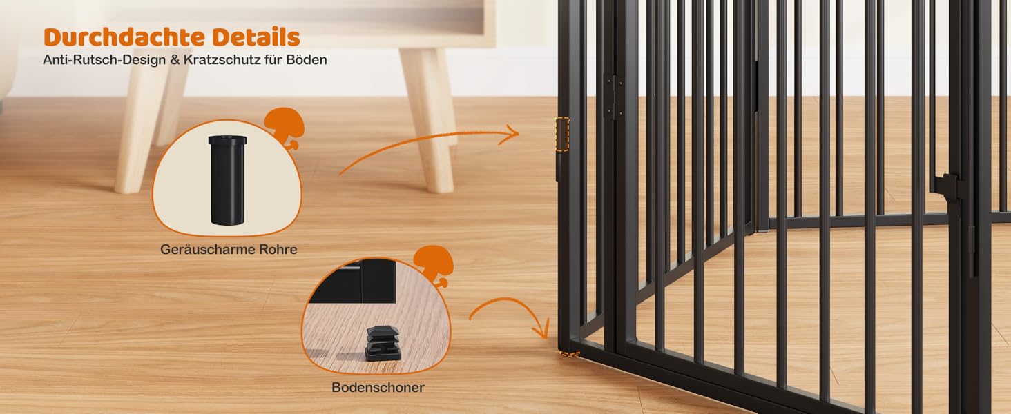 Вольєр для цуценят Yaheetech 8-секційний, 80 см, з замком, захист від подряпин, міцні металеві прути, для дому та саду